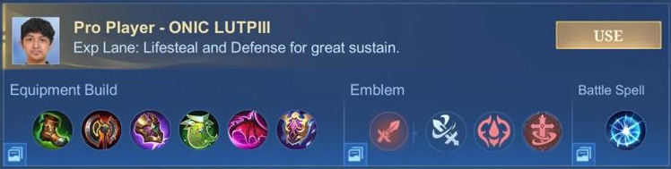 build terizla dari ONIC LUTPIII pada meta oktober 2024